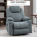 HOMCOM Lift Chair With Vibration Massage, Heat, Easy Assembly, Grey