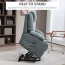HOMCOM Lift Chair With Vibration Massage, Heat, Easy Assembly, Grey