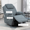 HOMCOM Lift Chair With Vibration Massage, Heat, Easy Assembly, Grey