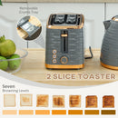 HOMCOM Kettle and Toaster Set 1.7L Rapid Boil Kettle & 2 Slice Toaster