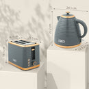 HOMCOM Kettle and Toaster Set 1.7L Rapid Boil Kettle & 2 Slice Toaster