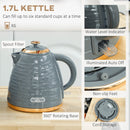 HOMCOM Kettle and Toaster Set 1.7L Rapid Boil Kettle & 2 Slice Toaster