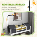 PawHut Tortoise House w/ Adjustable Lamp Holder, Openable Lid, Dual Main Houses