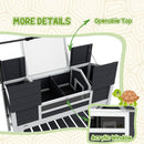 PawHut Tortoise House w/ Adjustable Lamp Holder, Openable Lid, Dual Main Houses
