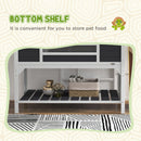 PawHut Tortoise House w/ Adjustable Lamp Holder, Openable Lid, Dual Main Houses