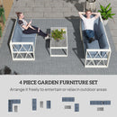 Outsunny 5 Seater Sectional Outdoor Sofa Set with Loveseats for Garden Grey