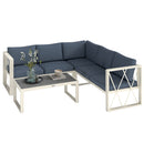 Outsunny 5 Seater Sectional Outdoor Sofa Set with Loveseats for Garden Grey