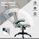 HOMCOM Heated Vibrating Massage Chair with Reclining Function, Light Grey