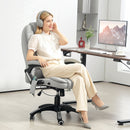 HOMCOM Heated Vibrating Massage Chair with Reclining Function, Light Grey
