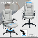 HOMCOM Heated Vibrating Massage Chair with Reclining Function, Light Grey