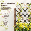 Outsunny Pack of 2 Wooden Raised Bed, Outdoor Planter Box w/ Metal Trellis