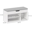 HOMCOM Sit-On Shoe Storage Unit w/ Hidden Compartment Handles