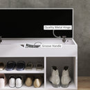 HOMCOM Sit-On Shoe Storage Unit w/ Hidden Compartment Handles