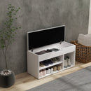HOMCOM Sit-On Shoe Storage Unit w/ Hidden Compartment Handles