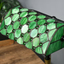 HOMCOM Stained Green Glass Table Lamp, for Bedroom Bedside, Bulb not Included