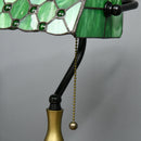 HOMCOM Stained Green Glass Table Lamp, for Bedroom Bedside, Bulb not Included
