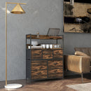 HOMCOM Bedroom Chest of Drawers 7 Drawer Dresser w/ Shelves