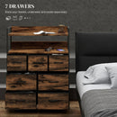 HOMCOM Bedroom Chest of Drawers 7 Drawer Dresser w/ Shelves