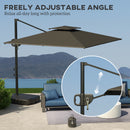 Outsunny Garden Cantilever Parasol w/ Weighted Base Tilt Crank