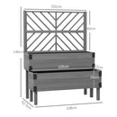 Outsunny 2-Tier Wooden Raised Bed with Trellis, Elevated Garden Planter