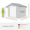 Outsunny Outdooor Storage Shed Wooden Effect Galvanised Steel 7.7ft x 6.4ft