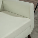 HOMCOM Modern Upholstered Fabric Loveseat Sofa for Living Room, Cream