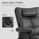 HOMCOM Massage Recliner Chair with Footstool and Hidden Storage