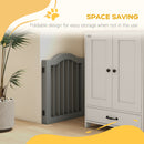 PawHut Freestanding Pet Gate Barrier 3 Pannel w/ Support Feet Light Grey