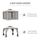 Outsunny Outdoor Gazebo 295L x 295W x 263Hcm-Taupe