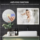 HOMCOM Bathroom Mirror With Bluetooth Clock Lights Demister Pad
