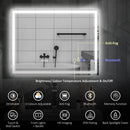 HOMCOM Bathroom Mirror With Bluetooth Clock Lights Demister Pad