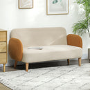 HOMCOM Modern 2 Seater Sofa w/ Rubber Wood Legs 130 x 74 x 76cm