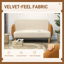 HOMCOM Modern 2 Seater Sofa w/ Rubber Wood Legs 130 x 74 x 76cm