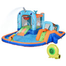 Outsunny Bouncy Castle with Paddling Pool and Sprinkler - Narwhals
