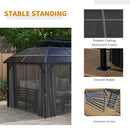 Outsunny 4 X 3(m) Polycarbonate Gazebo For Lawn, Yard, Patio, Deck