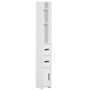 kleankin Freestanding Bathroom Cabinet w/ Open Shelves 3 Cupboards, White