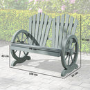 Outsunny 2 Seater Garden Bench w/ Wheel-Shaped Armrests Grey