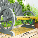 Outsunny 2 Seater Garden Bench w/ Wheel-Shaped Armrests Grey