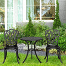 Outsunny 3 Piece Patio Bistro Set Outdoor Table Set with Umbrella Hole White