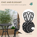 Outsunny 3 Piece Patio Bistro Set Outdoor Table Set with Umbrella Hole White