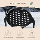 Outsunny 3 Piece Patio Bistro Set Outdoor Table Set with Umbrella Hole White