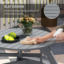 Outsunny 6 Person Fir Wood Table Bench Set Outdoor Garden Patio, Grey