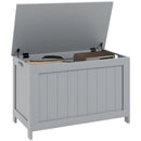 HOMCOM Storage Chest with 2 Safety Hinges, Storage Bench for Living Room