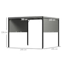Outsunny 3 x 3(m) Pergola Metal Gazebo Outdoor Sun Shade Shelter Canopy