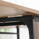 HOMCOM Natural Mobile Drop Leaf Dining Table On Wheels With Storage Shelf