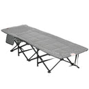 Outsunny Camping Bed w/ Carry Bag, Magazine Bag & Cup Holder, Black