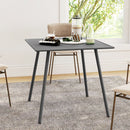 Outsunny Garden Table for 4 Person with Slat Top, Steel Frame