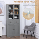 HOMCOM Tall Kitchen Cupboard, 5-tier Storage Cabinet with Adjustable Shelves
