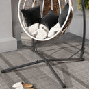 Outsunny Hammock Chair Stand, Steel Frame Hammock Stand Only, Black