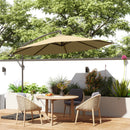 Outsunny 3(m) Banana Parasol Cantilever Umbrella Garden w/ Base Weights